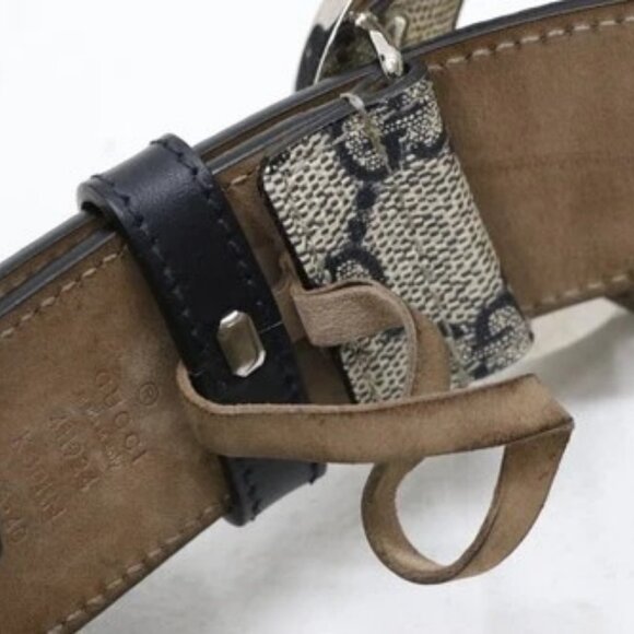 Gucci Interlocking G Belt GG Canvas Belt Size 100/40 KGDHN - Beige/Blue - Picture 10 of 15